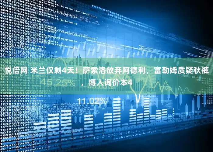 悦倍网 米兰仅剩4天！萨索洛放弃阿德利，富勒姆质疑秋裤，博人询价本4
